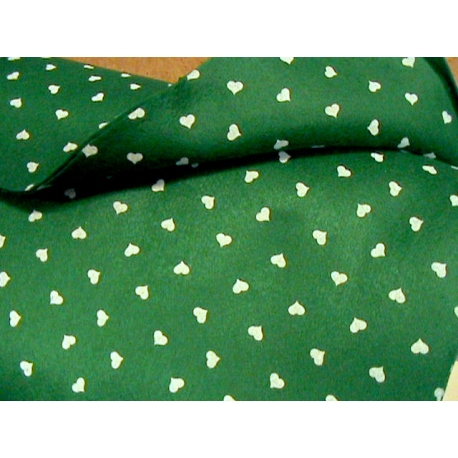 PANNOLENCI STAMPATO N071 VERDE CUORI BIANCHI