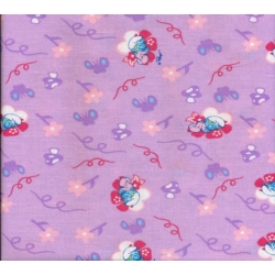 TESSUTO COTONE FANTASIA PUFFI 332 LILLA