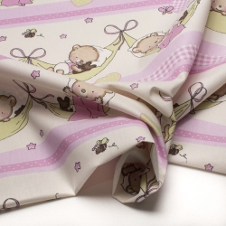 TESSUTO COTONE FANTASIA ORSETTO NANNA ROSA