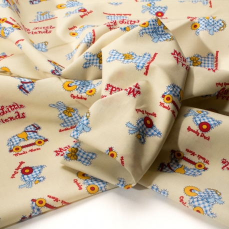 SCAMPOLO CM 55X150 TESSUTO COTONE FANTASIA BABY 2413/1 GIALLINO