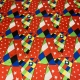 TESSUTO RASO CARNEVALE ROSSO CON STELLINE