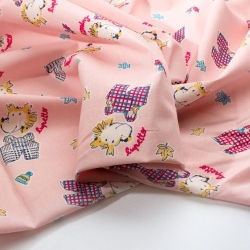 TESSUTO COTONE FANTASIA BABY LUPETTO ROSA