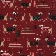 TESSUTO COTONE FANTASIA BASSOTTO NATALE ROSSO