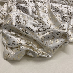 Vellutino bianco con stampe natale oro
