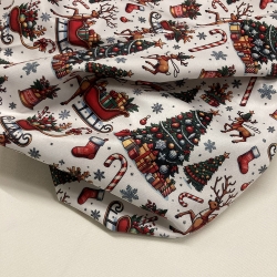 Vellutino bianco con stampe natalizie