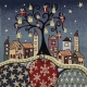 GOBELIN VILLAGGIO SOTTO LE STELLE CM. 47X47