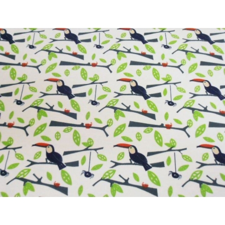 SCAMPOLO CM 60X150 FELPA BISTRETCH FANTASIA TUCANO