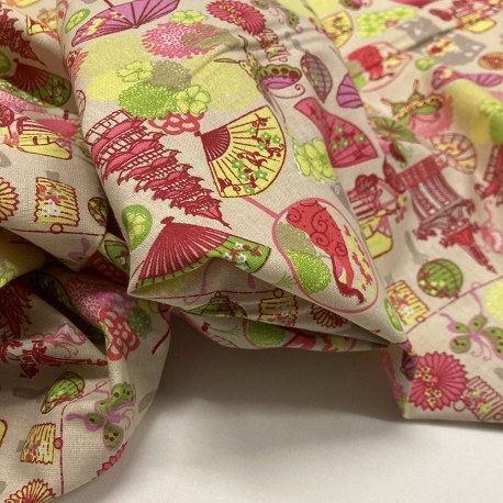 SCAMPOLO CM 50X140 TESSUTO COTONE FANTASIA THAY ROSA