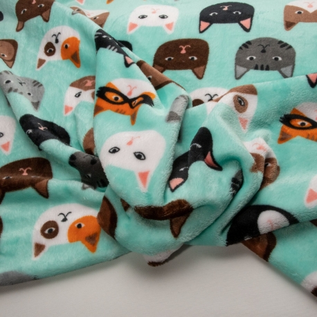 SCAMPOLO CM 35X140 PILE CINIGLIATO GATTI FONDO VERDE ACQUA